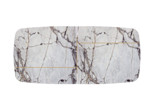 Lionrock, mesa semi ovalada modular de mármol de gran tamaño