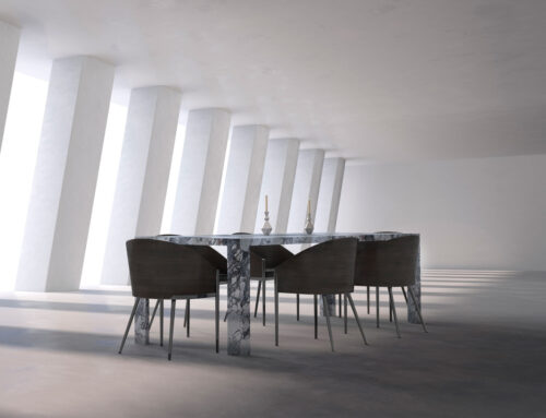 Launch of Hamal, a rectangular marble table for large spaces