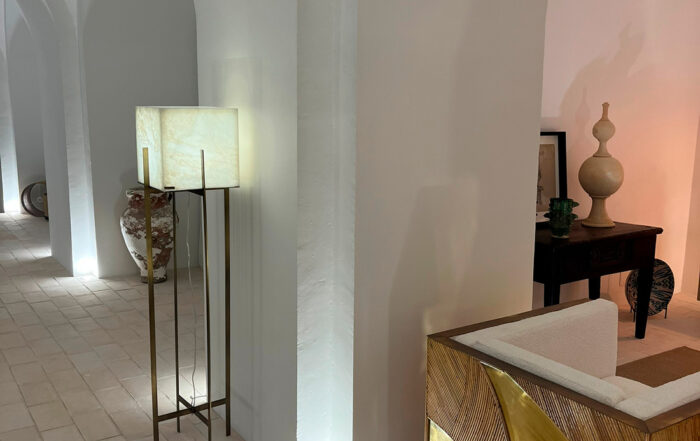 Lámpara con pantalla mármol translúcido Sirius